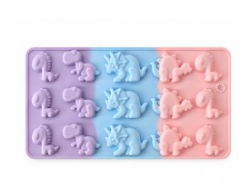 Molde silicona tricolor 15 dinosaurios chicos 